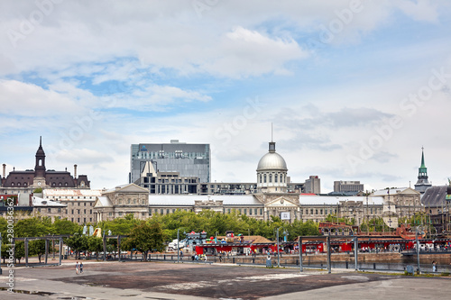 Bonsecours market marche bonsecours building and the panoramic view of old town Montreal, Quebec, Canada photo