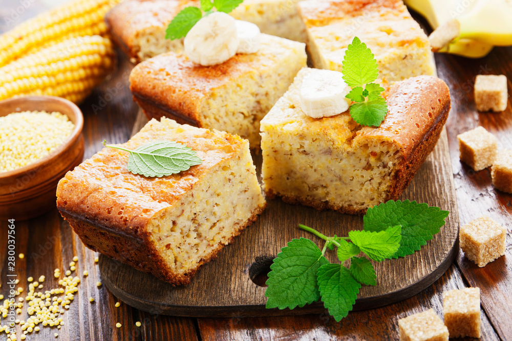 Corn casserole with banana Corn casserole with banana