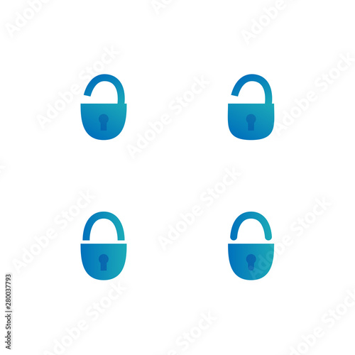 Set of locks in closed and open positions