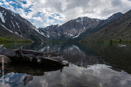 Panorama of Convict Lake during the day in California 