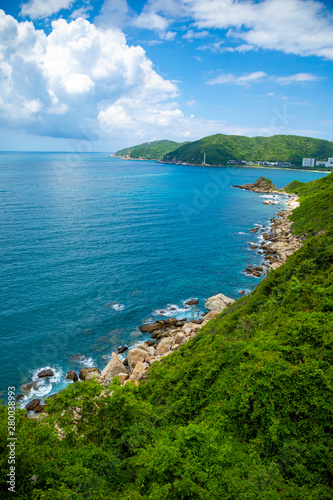Fototapeta Naklejka Na Ścianę i Meble -  Coast Landscape, Sanya, Hainan Province, China, a Tropical Tourism Paradise in Southeat Asia