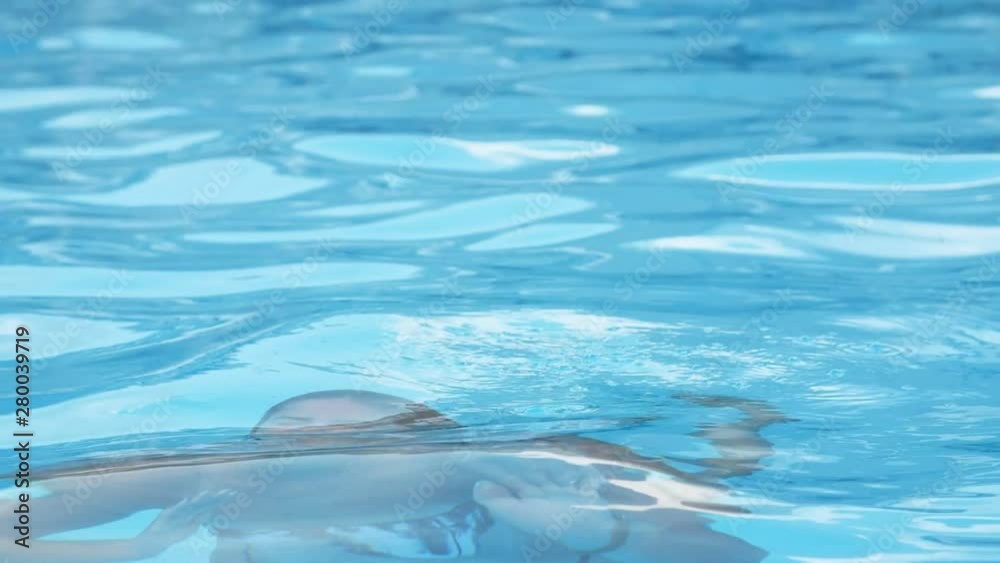 custom made wallpaper toronto digitalBeautiful girl emerging on a water surface in a celeste swimming pool in slo-mo
