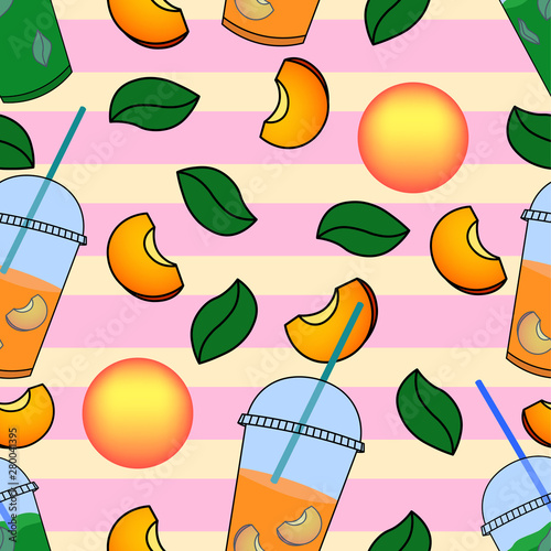 vector fruit cocktails seamless pattern