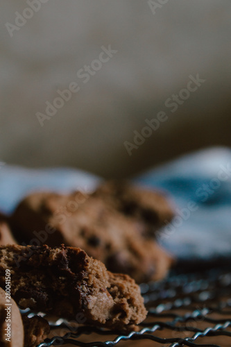 Homemade cookies fresh from the oven. View of fresh and handmade cookies. © Tremens Productions