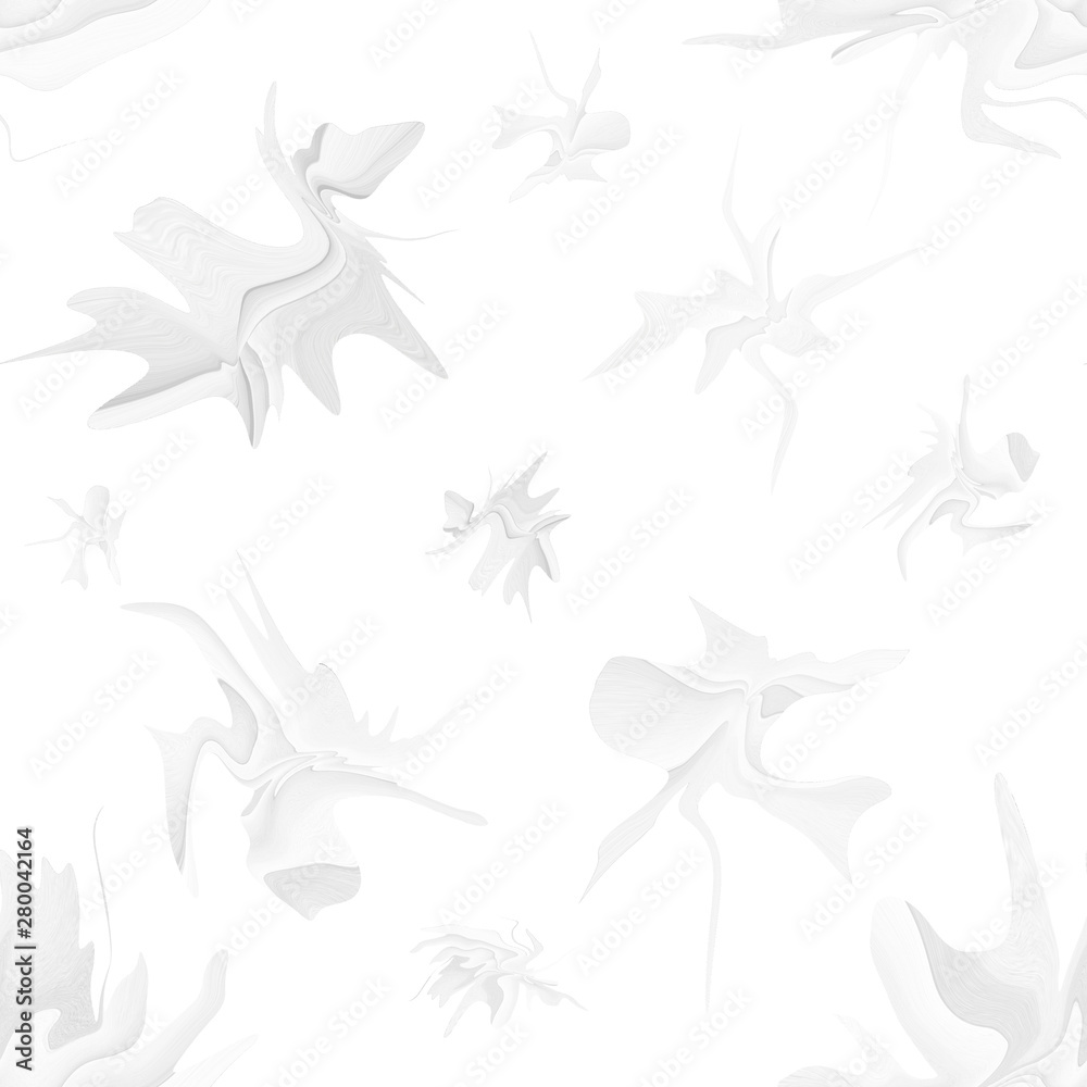 Pattern of white flowers with a marble abstract pattern in a modern style for wallpaper. Gray fantastic lilies for screensaver, seamless light background with texture of lines and streaks. Pattern of white flowers with a marble abstract pattern in a modern style for wallpaper. Gray fantastic lilies for screensaver, seamless light background with texture of lines and streaks.