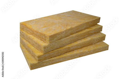 Quadro su tela Mineral wool, glasswool and rockwool pile of panels straight cur