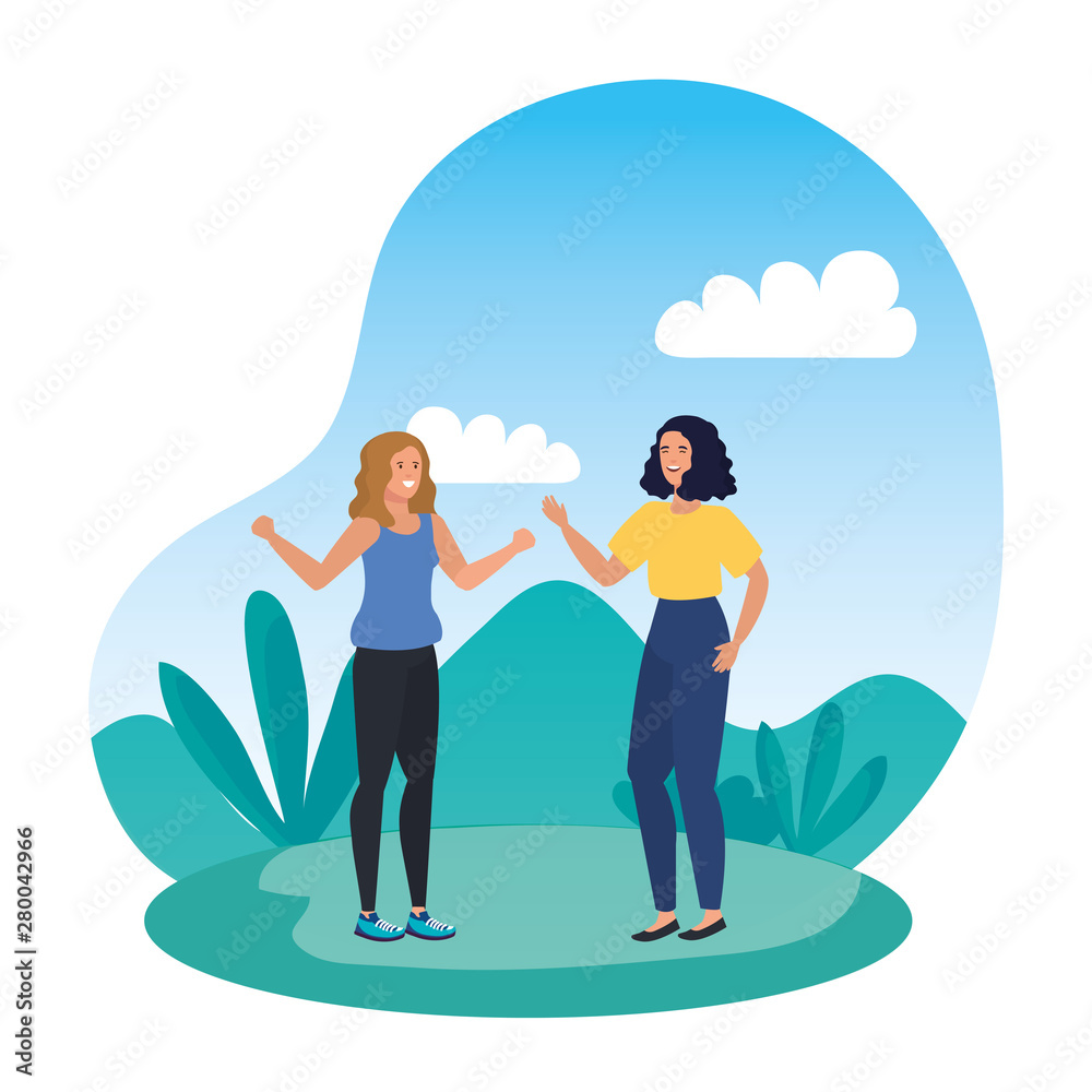 young girls friends in the landscape young girls friends in the landscape