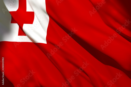 Tonga flag waving