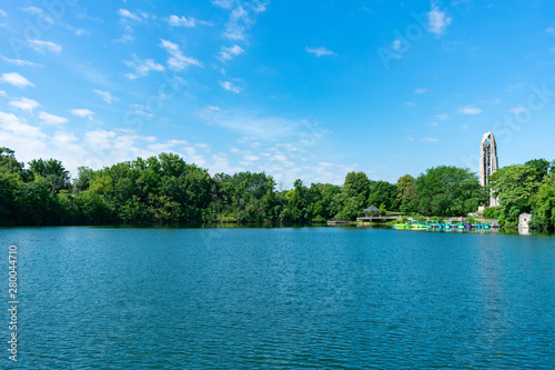 Quarry Lake in Naperville Illinois near the Riverwalk during Summer photo