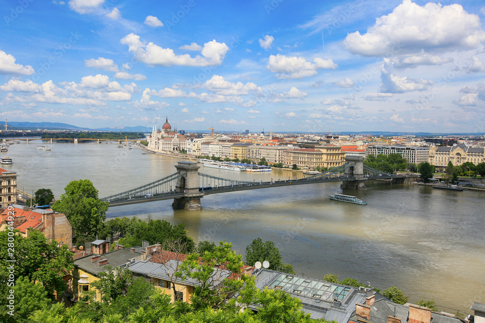 Beautiful view of the city of Budapest in Hungary on a sunny summer day