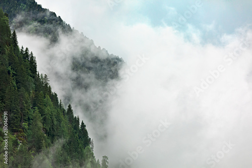 Clouds on mountains