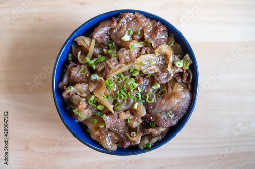 Gyu don, Beef with Rice, Japanese food.