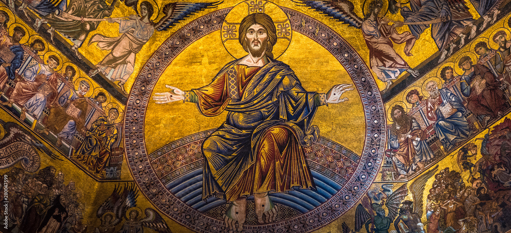 Magnificent mosaic ceiling of the Baptistry of San Giovanni, Florence, Tuscany, Italy
