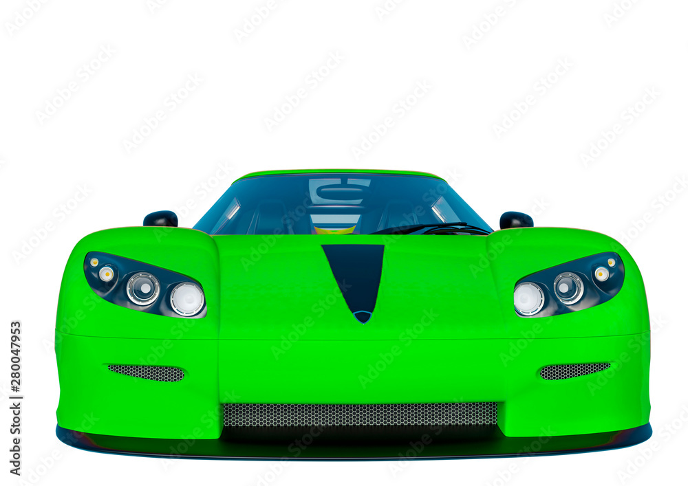 no branded racer car in white background no branded racer car in white background