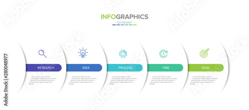 Vector infographic label template with icons. 5 options or steps. Infographics for business concept. Can be used for info graphics, flow charts, presentations, web sites, banners, printed materials.