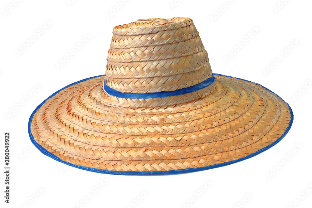 traditional bamboo panama hat for thai farmer isolated on white background. This has clipping path traditional bamboo panama hat for thai farmer isolated on white background. This has clipping path