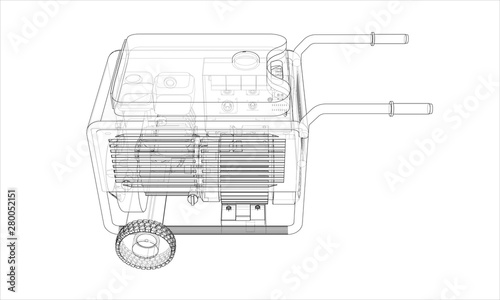 Outline portable gasoline generator vector photo