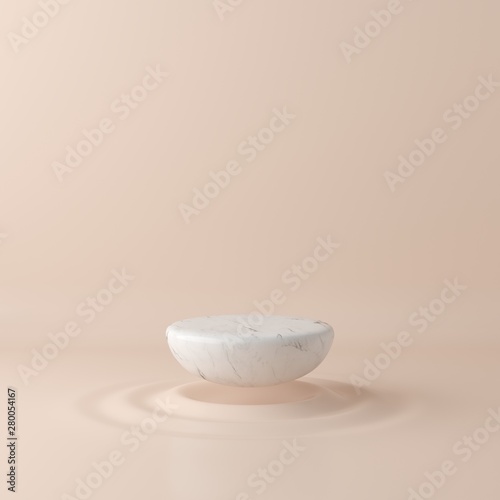 3d render abstract pastel color mock up scene. marble podium and pink background for product.