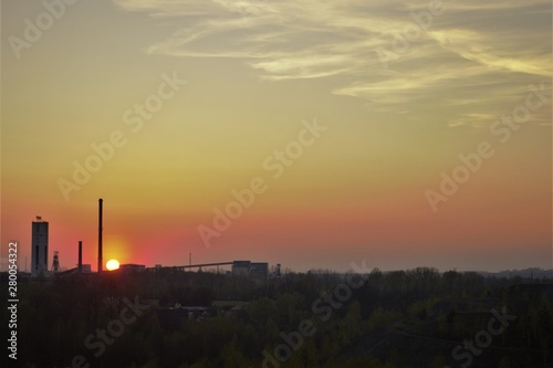 Sunset over the mine