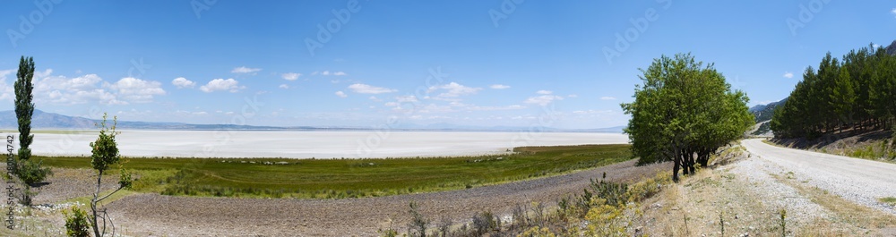 Turkey, the salt expanse of Acigol Lake (the Bitter Lake), endorheic basin 60 km east of Denizli, in the inner Aegean Region, famous for its sodium sulfate reserves extensively used in the industry 