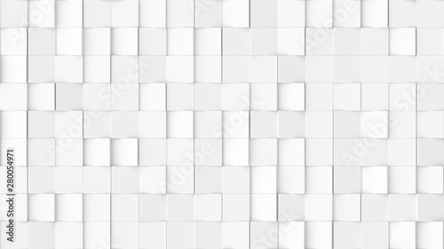3d rendered texture of rotating tiles on a white background.