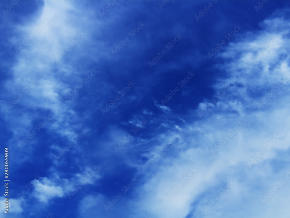 Blue sky with clouds in contrast Blue sky with clouds in contrast
