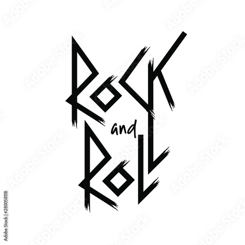 Rock and Roll lettering vector