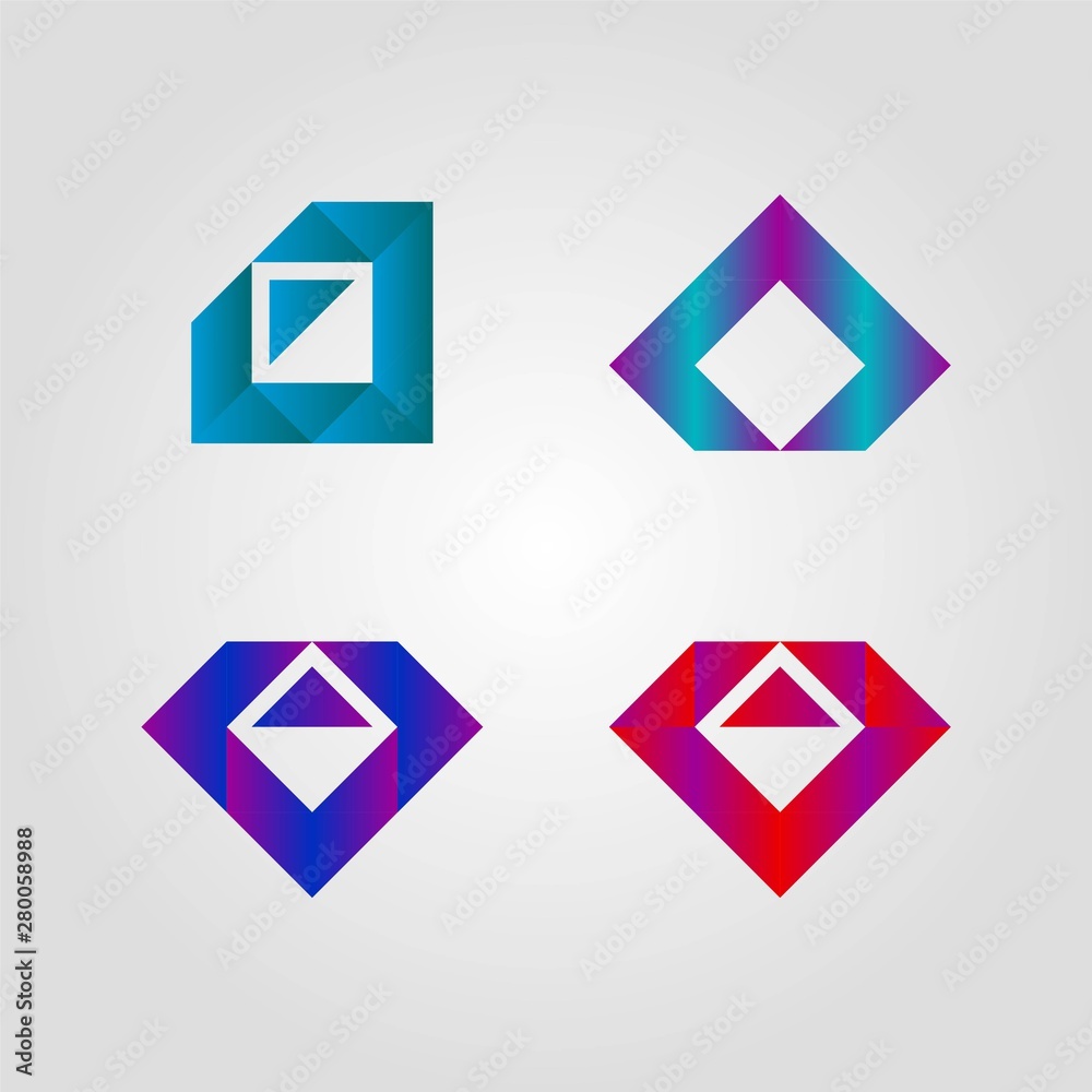 set of good color logo. Creative square triangle diamond logo design template. design logo. set of good color logo. Creative square triangle diamond logo design template. design logo.