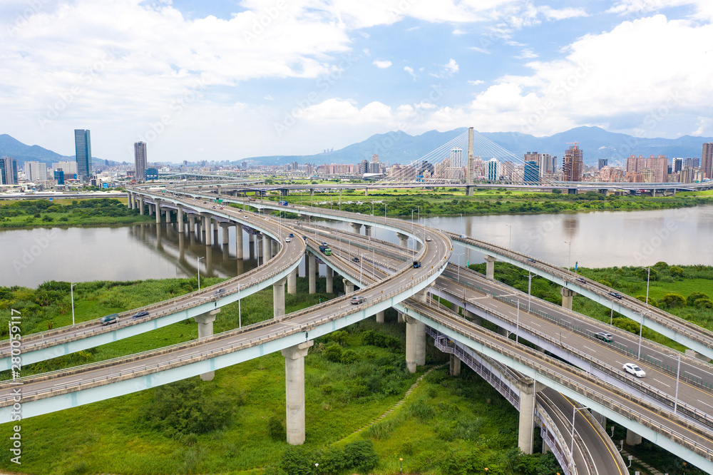 Traffic Aerial View - Traffic concept image, birds eye daytime view use the drone in Taipei, Taiwan. Traffic Aerial View - Traffic concept image, birds eye daytime view use the drone in Taipei, Taiwan.