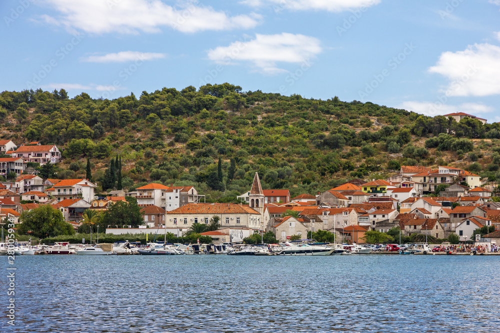  Croatia: Trogir Old town sea view.