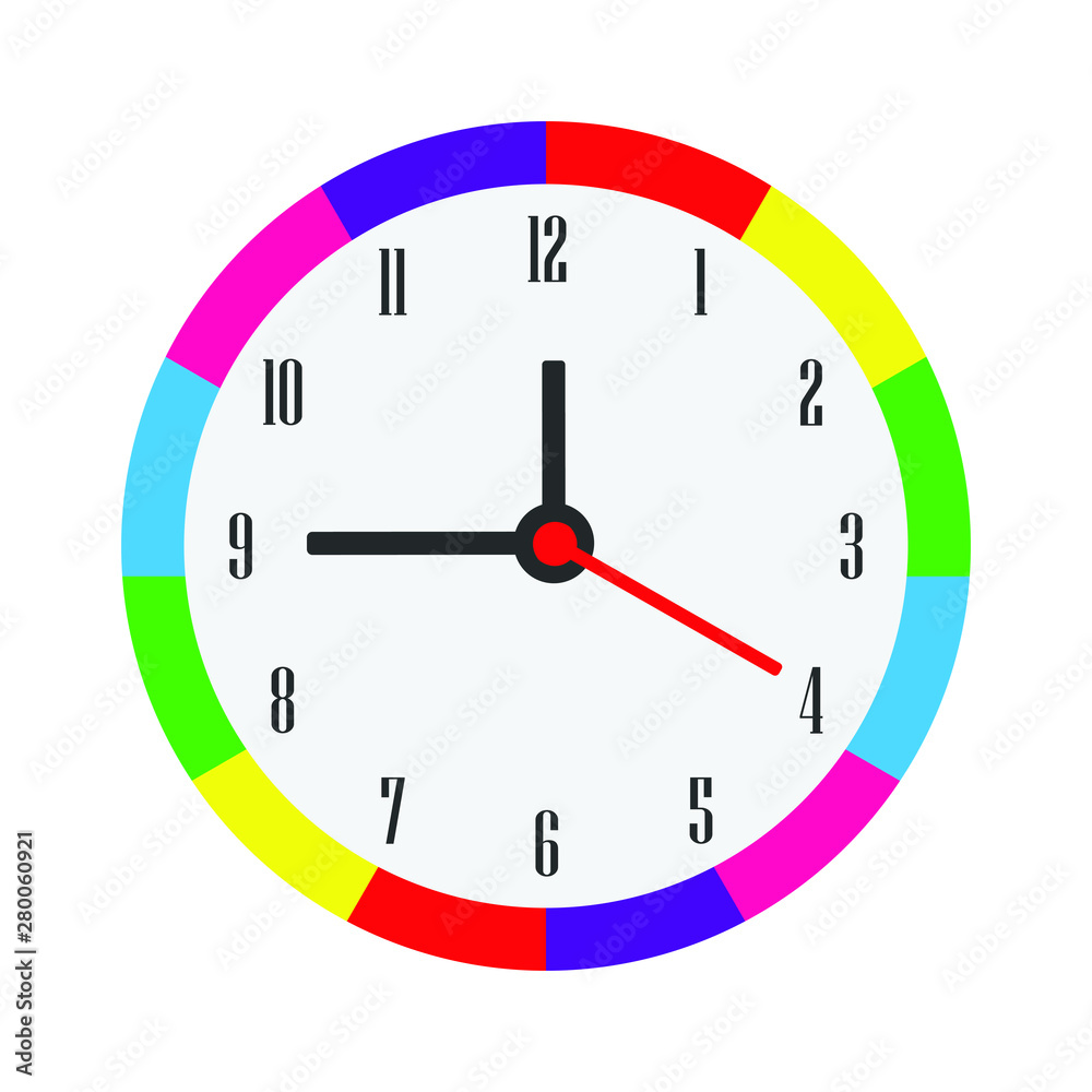 Clock sign icon in flat style. Time management vector illustration on white isolated background. Timer business concept. Clock sign icon in flat style. Time management vector illustration on white isolated background. Timer business concept.