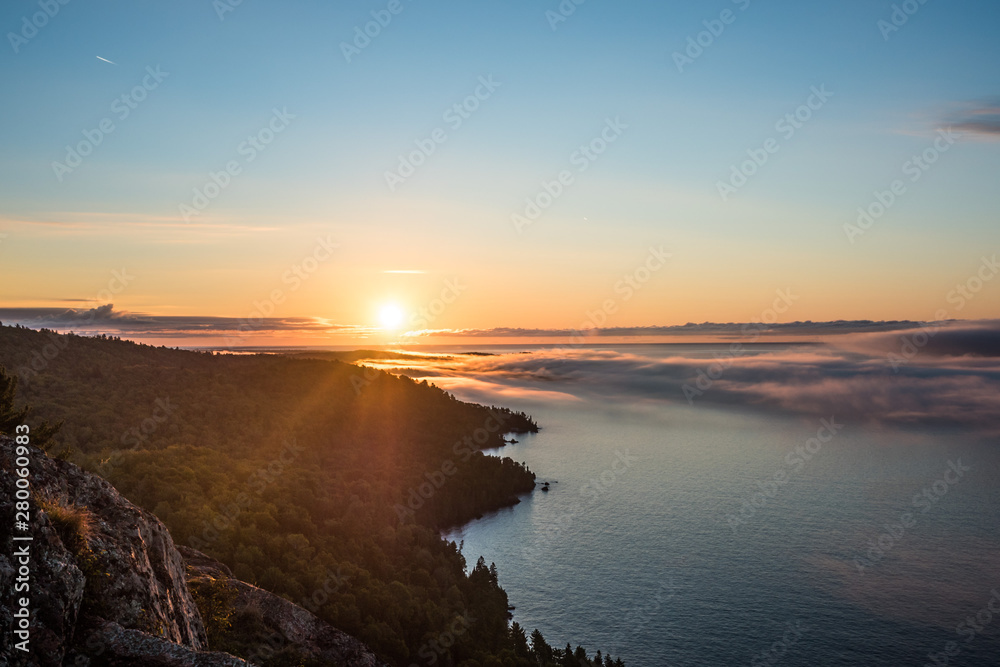 Sunset from the cliff overlooking the endless nature