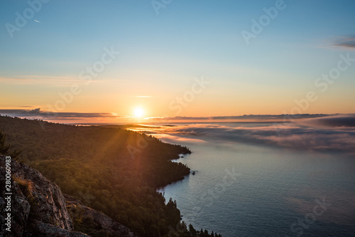 Sunset from the cliff overlooking the endless nature