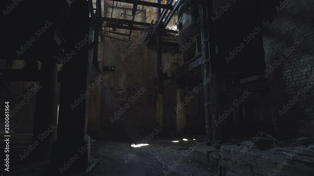 A ghost of a man wanders in the boiler room of an old factory. A ghost of a man wanders in the boiler room of an old factory.