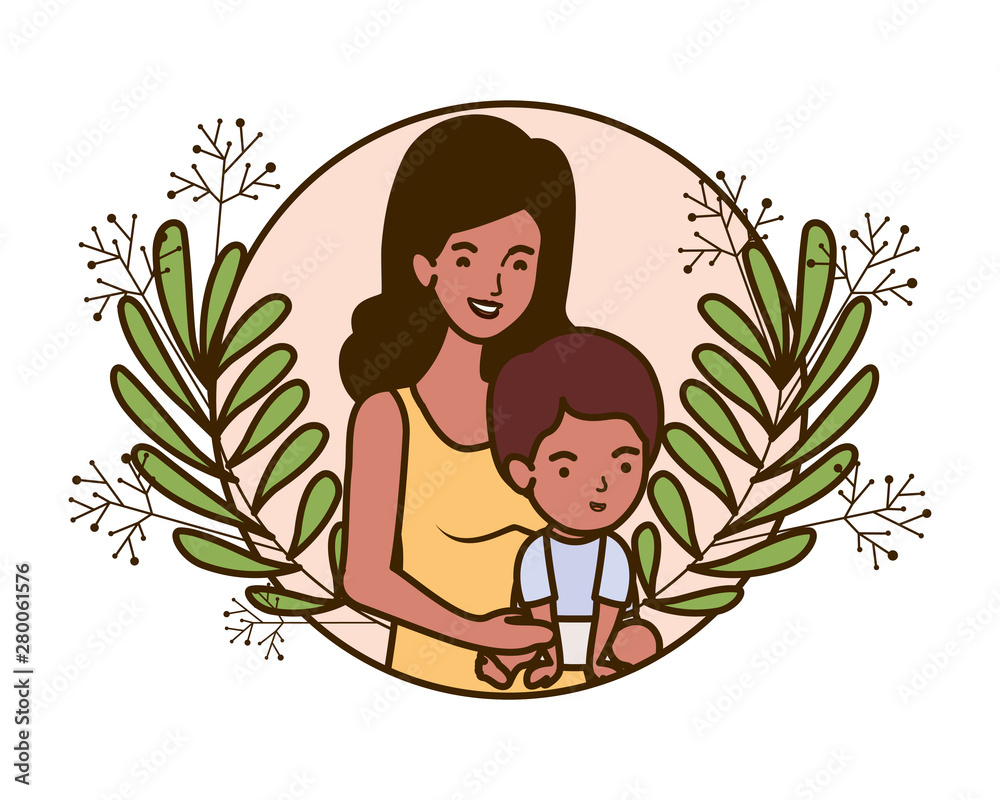 woman with baby avatar character woman with baby avatar character