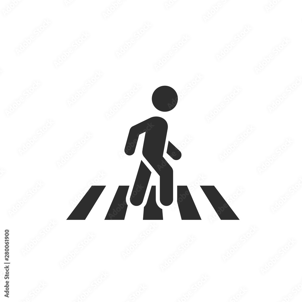 Pedestrian crosswalk icon template color editable. Street crossing symbol vector sign isolated on white background. Simple logo vector illustration for graphic and web design. Pedestrian crosswalk icon template color editable. Street crossing symbol vector sign isolated on white background. Simple logo vector illustration for graphic and web design.