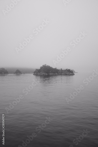misty morning on the sea