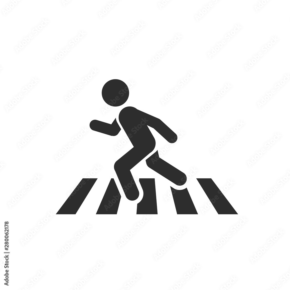 Pedestrian crosswalk icon template color editable. Street crossing symbol vector sign isolated on white background. Simple logo vector illustration for graphic and web design. Pedestrian crosswalk icon template color editable. Street crossing symbol vector sign isolated on white background. Simple logo vector illustration for graphic and web design.