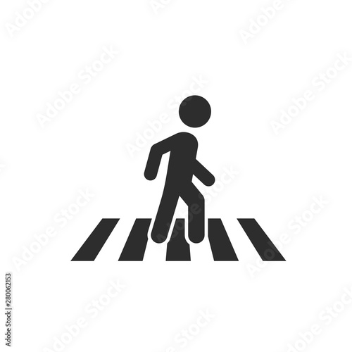 Pedestrian crosswalk icon template color editable. Street crossing symbol vector sign isolated on white background. Simple logo vector illustration for graphic and web design.