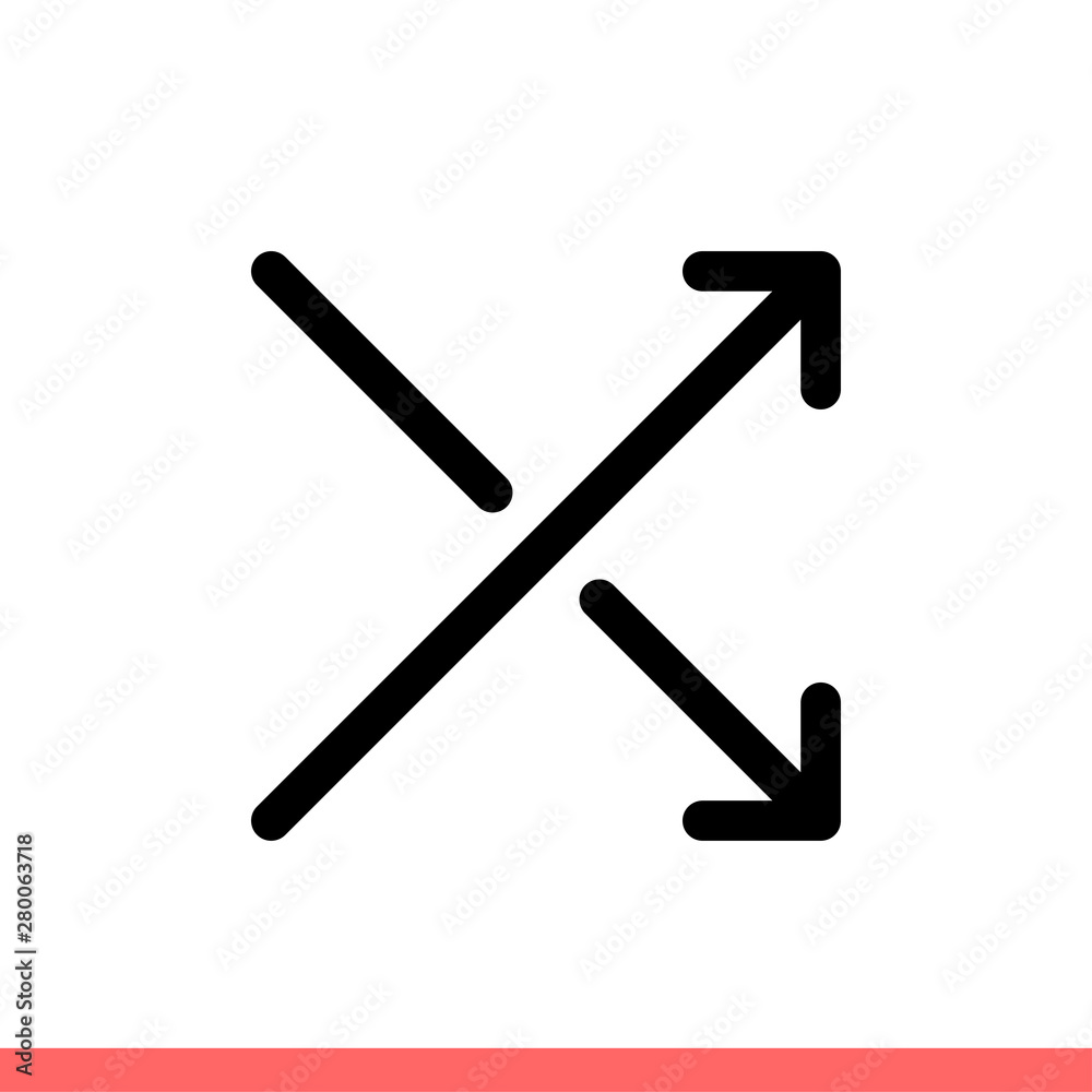 Shuffle icon, randomize symbol. Simple, flat design isolated on white background for web or mobile app Shuffle icon, randomize symbol. Simple, flat design isolated on white background for web or mobile app