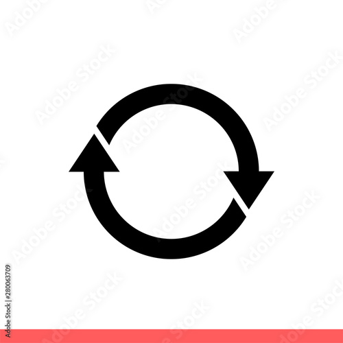 Repeat icon, loop symbol. Simple, flat design isolated on white background for web or mobile app