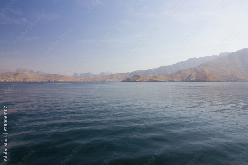 Oman fjords sea view, Arabian gulf Oman fjords sea view, Arabian gulf