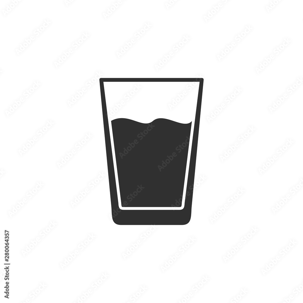 Glass of water icon template color editable. Water cup symbol vector sign  isolated on white background. Simple logo vector illustration for graphic  and web design. Stock Vector