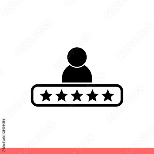 Customer experience icon, satisfaction feedback symbol. Simple, flat design isolated on white background for web or mobile app