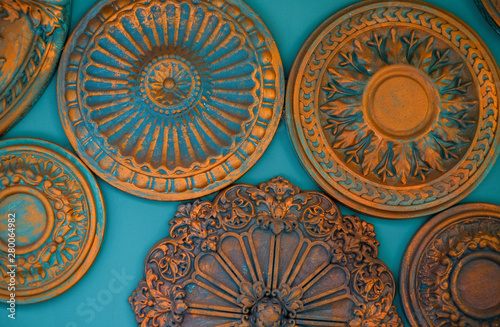 Clay figured plates on the wall
