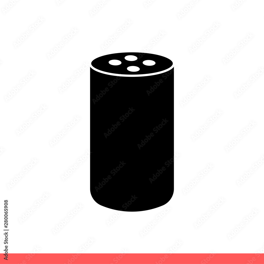 Smart speaker icon, virtual assistant symbol. Simple, flat design isolated on white background for web or mobile app