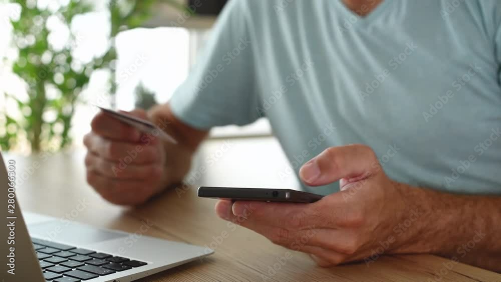 Credit card modern and secure online shopping