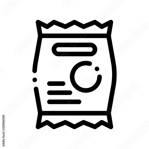Package With Sport Nutrition Vector Thin Line Icon. Healthy Sport Nutrition for Sportsman Linear Pictogram. Dietary Protein Ingredient, Whey, Bar for Bodybuilding Contour Illustration