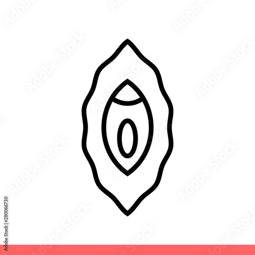 Vagina icon, woman organ symbol. Simple, flat design isolated on white background for web or mobile app