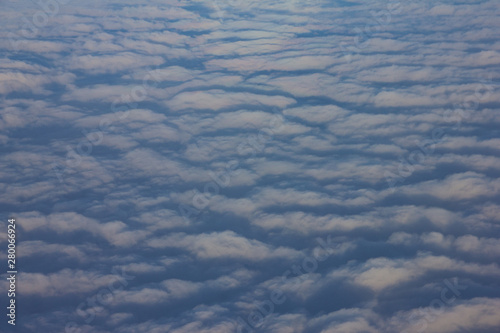 Blue cloudy sky aerial view landscape
